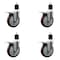 Service Caster 5'' Maroon Poly Swivel 1-7/8'' Expanding Stem Caster Set Total Lock Brake, 4PK SCC-EXTTL20S514-PPUB-MRN-178-4 - alternate 1